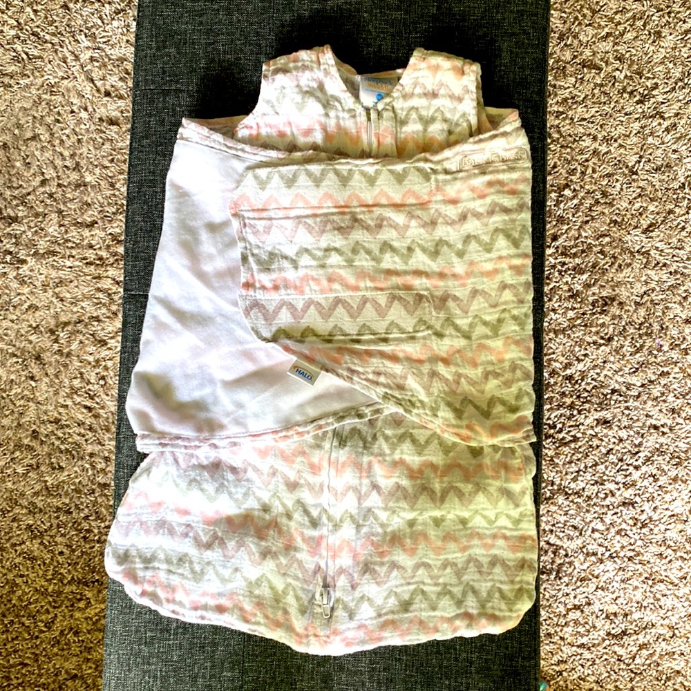 HALO 100% Cotton Sleepsack Swaddle, 3-Way Adjustable Wearable Blanket Newborn-3M